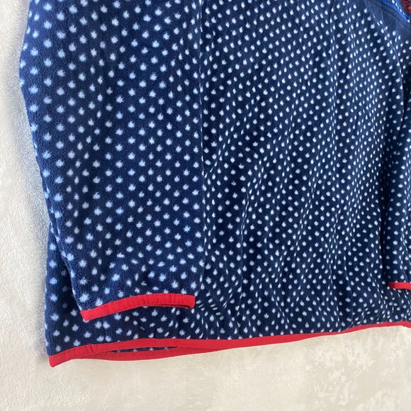 Lands' End Women's Henley Snap Fleece Jacket Blue 1X 16W-18W Fair Isle Nordic - Picture 6 of 9